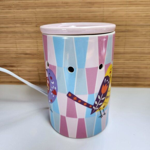 Scentsy Wax Warmer Pretty Bird Retired 2017 Full Size with Bulb Clean - Picture 2 of 14